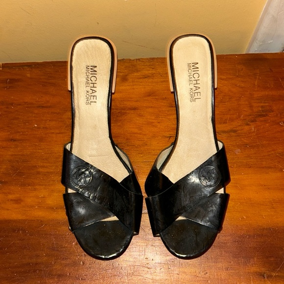 michael kors wooden heels